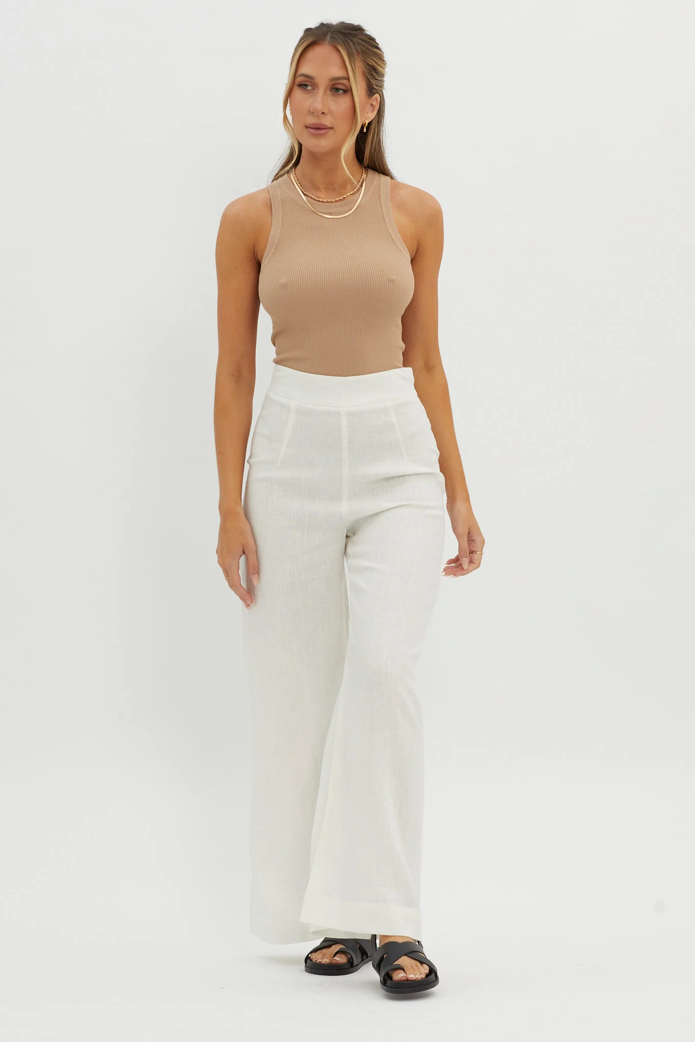 Wanda Wide Leg Pants White - Image 2