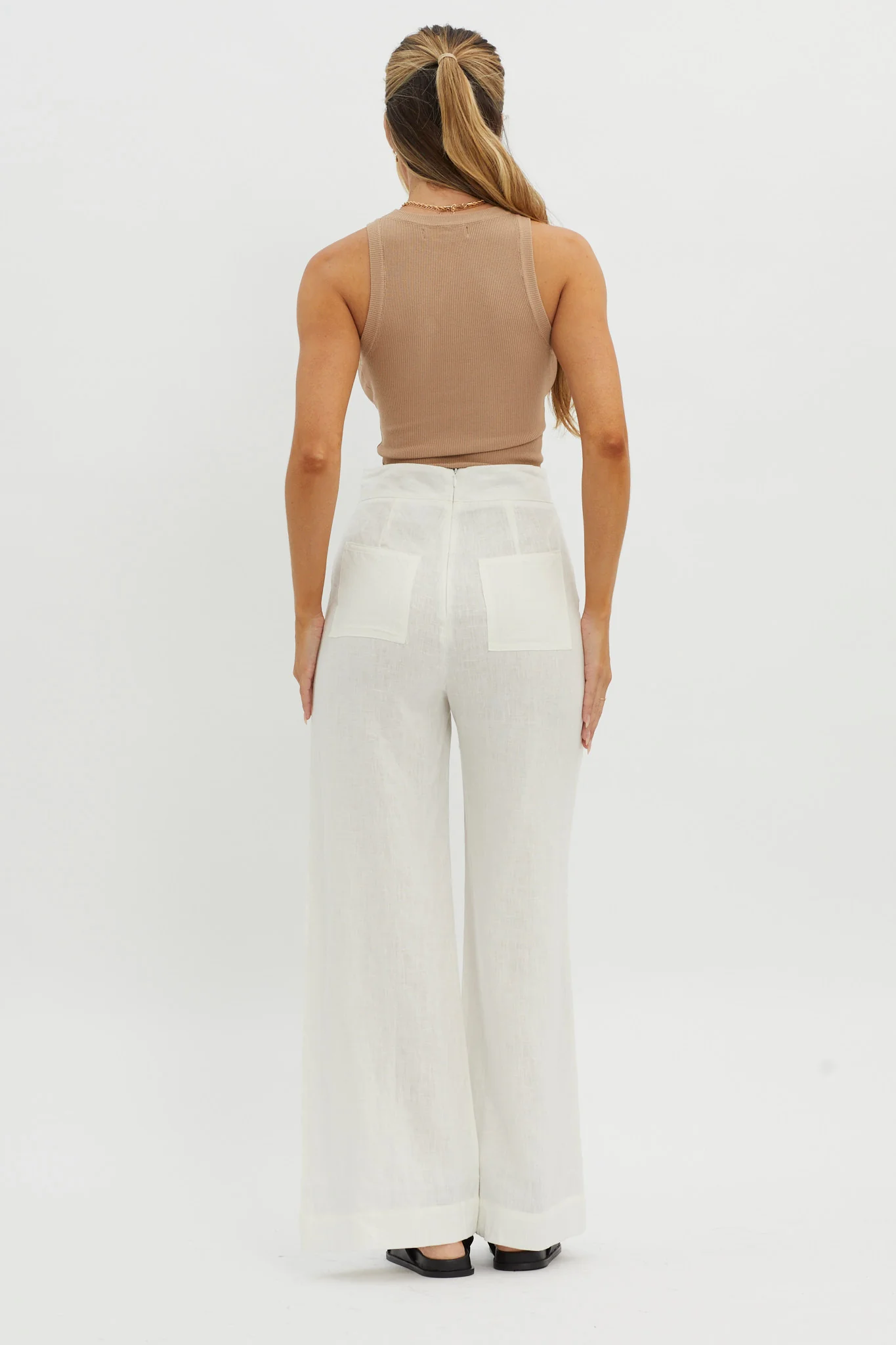 Wanda Wide Leg Pants White - Image 3