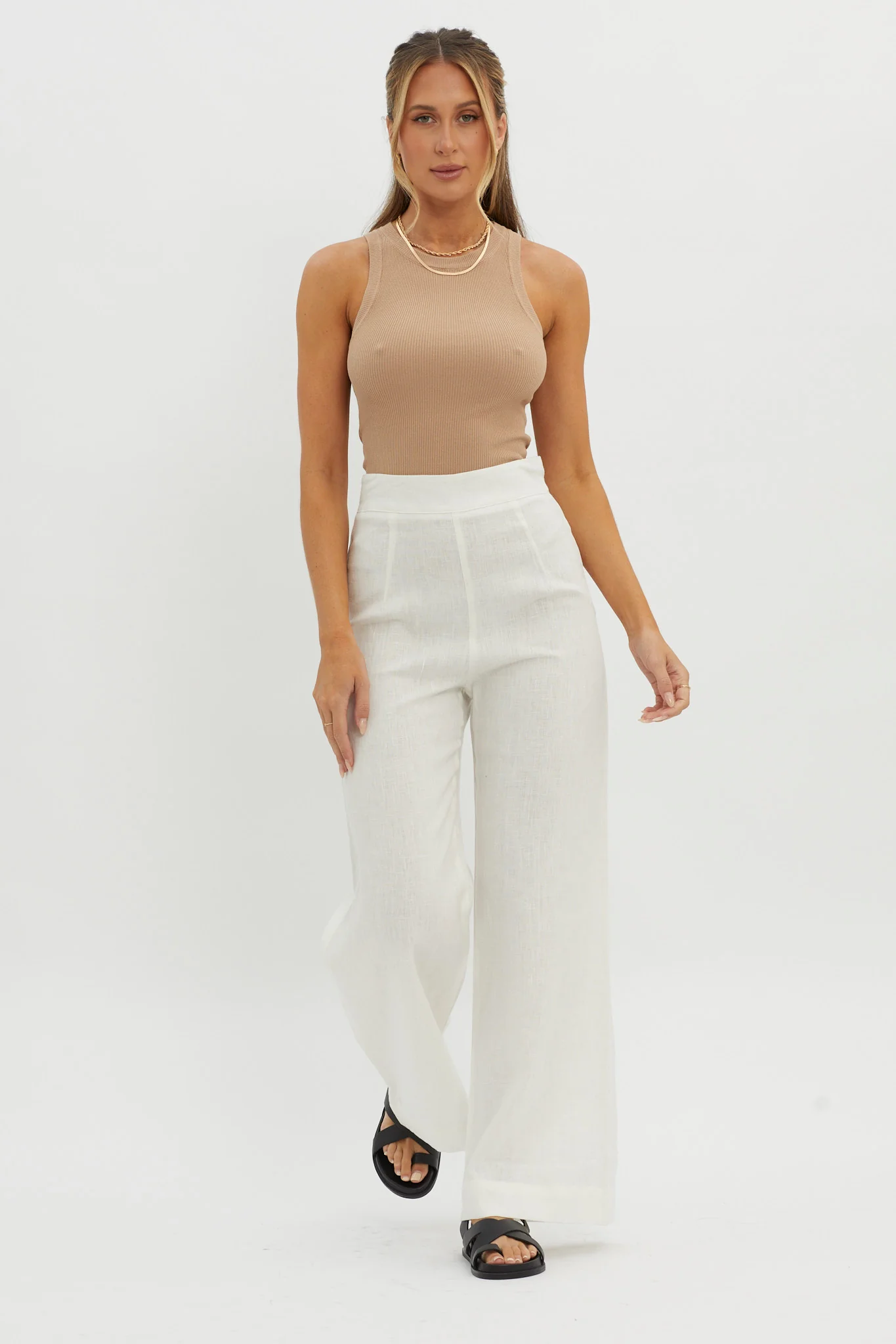 Wanda Wide Leg Pants White - Image 5