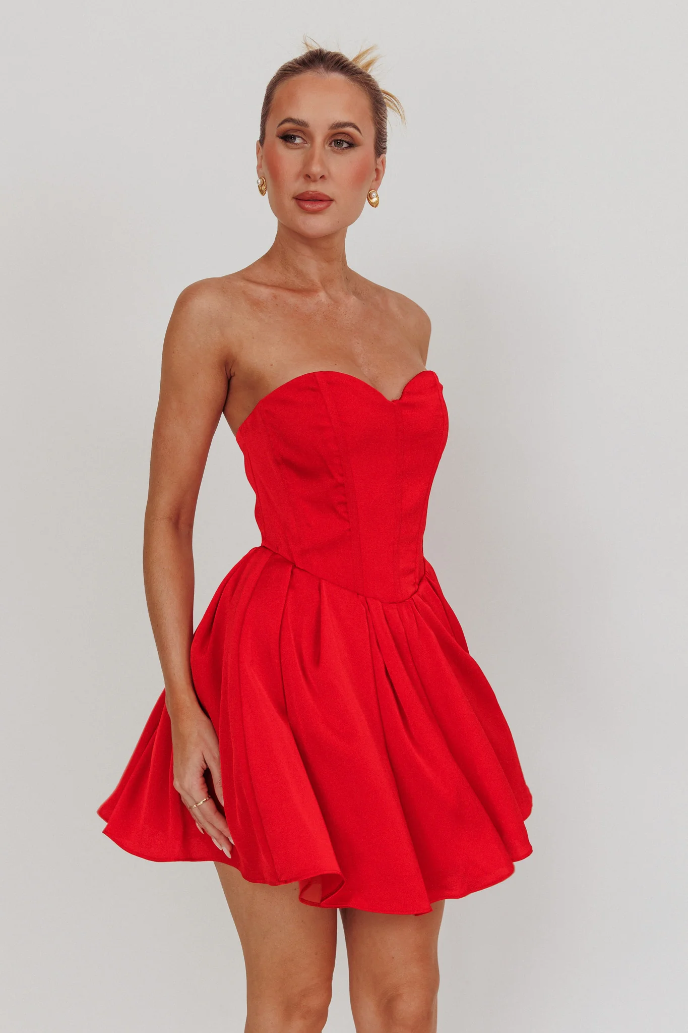 What I Like Sweetheart Neckline Mini Dress Red - Image 2