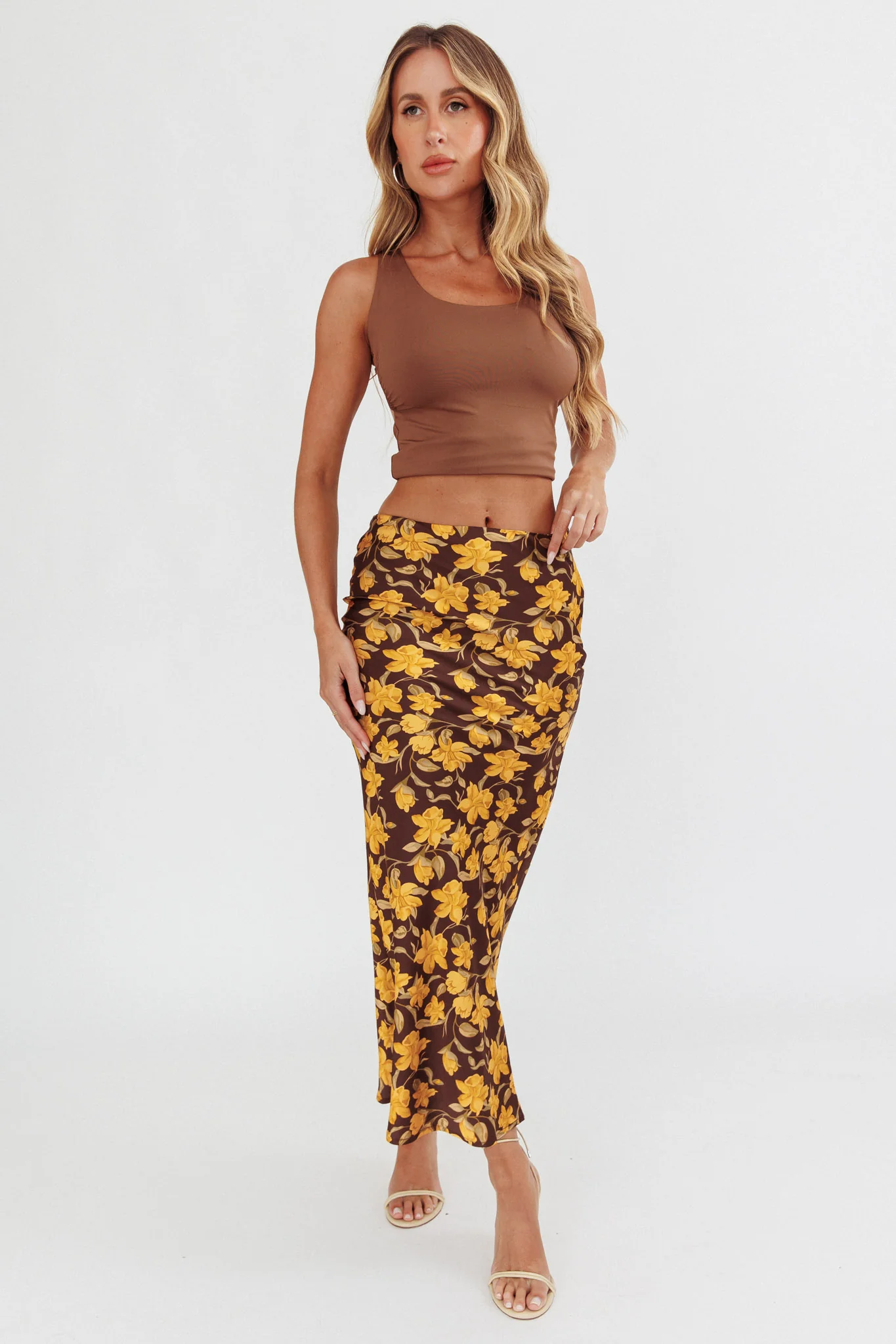 Wild Wanderings Midi Skirt Floral Brown - Image 5