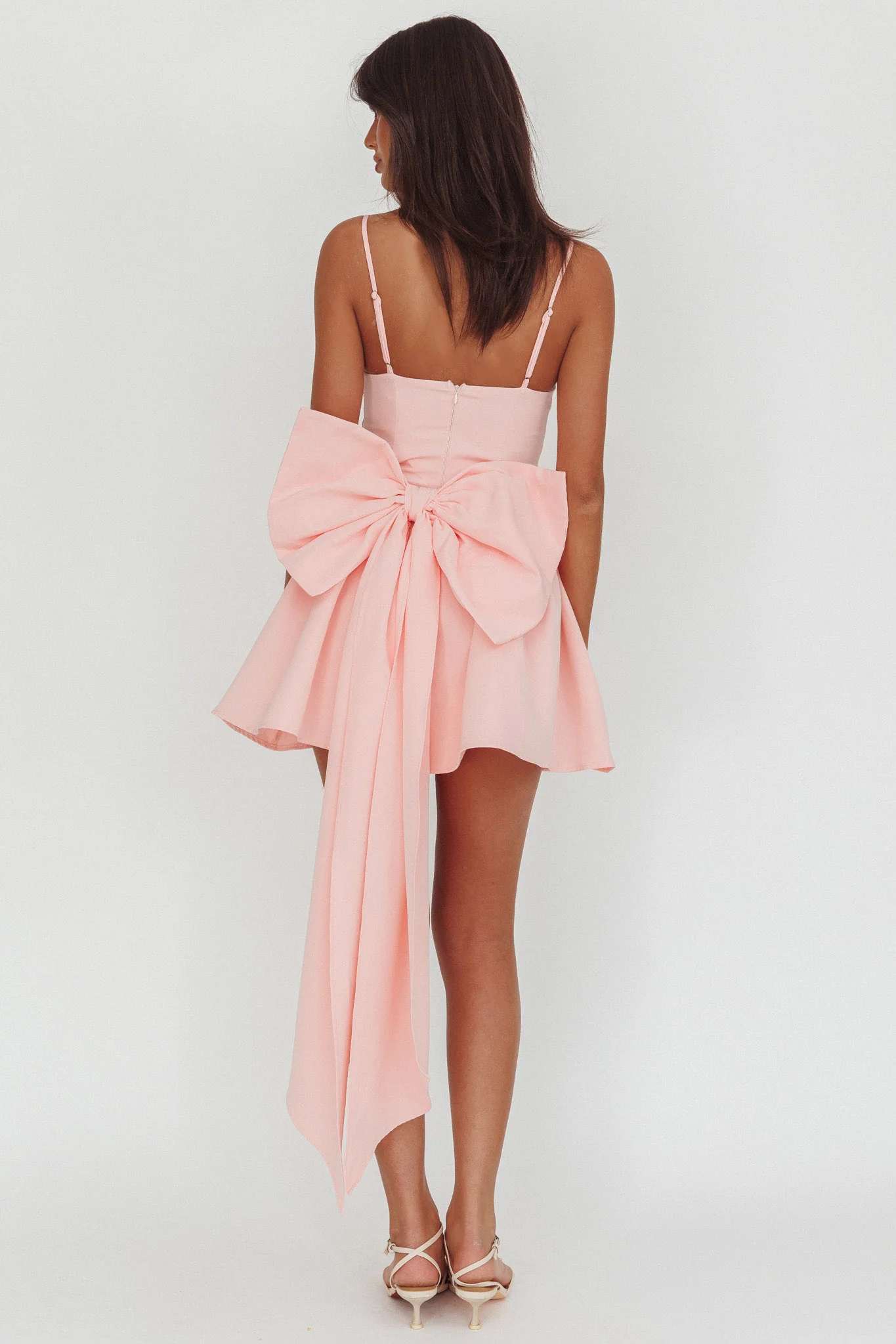 Wilder Oversized Back Bow Mini Dress Pink - Image 2