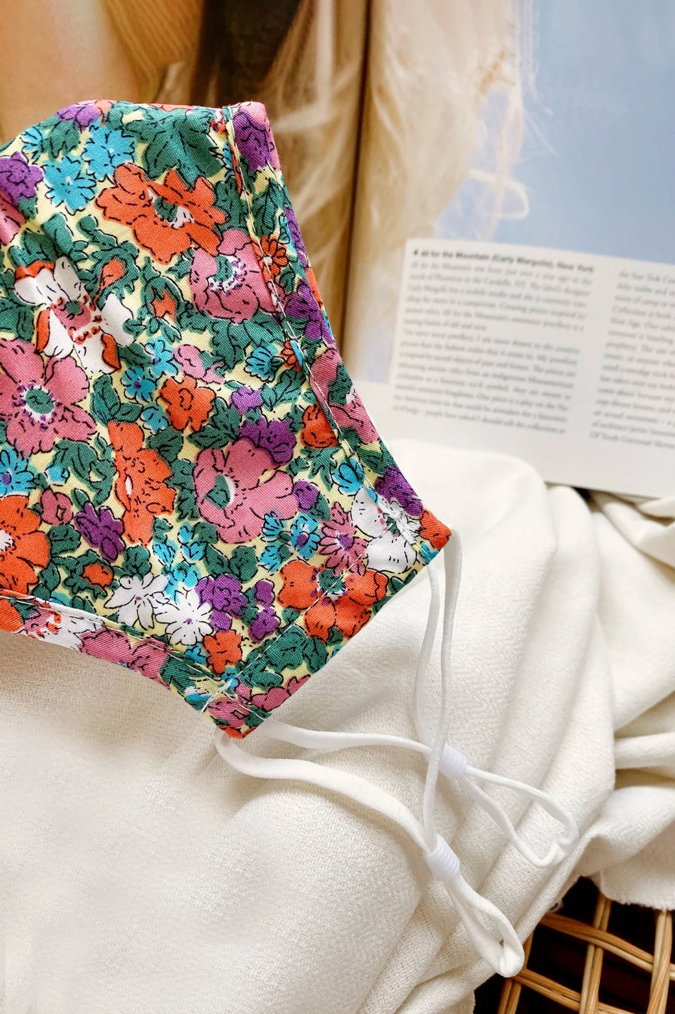 Wildflower Mask Floral Print Orange - Image 2