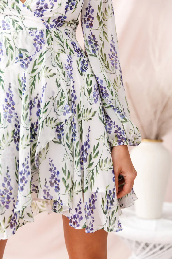 Wisteria Lane Long Sleeve Tea Dress White - Image 4