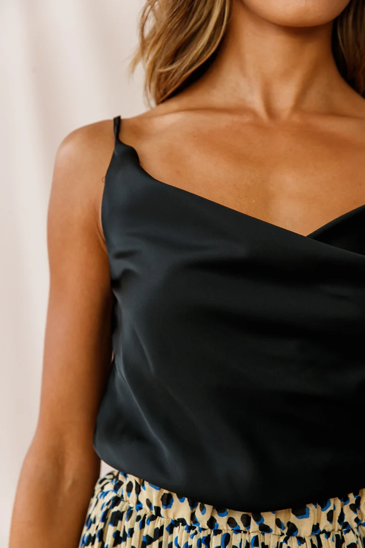 Xanadu Cowl Neck Cami Top Black - Image 4