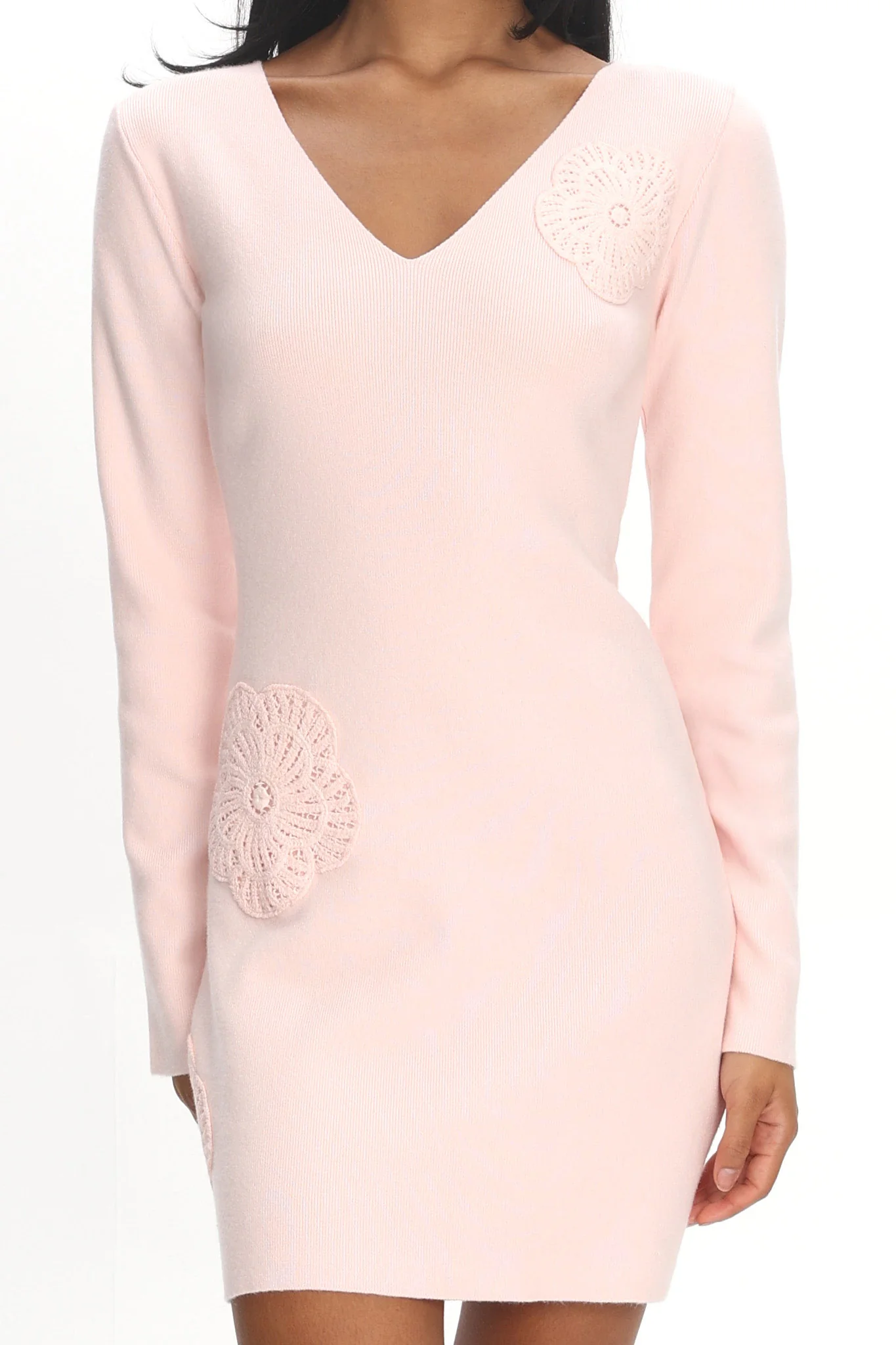 Xanda Knit Mini Dress Baby Pink - Image 3