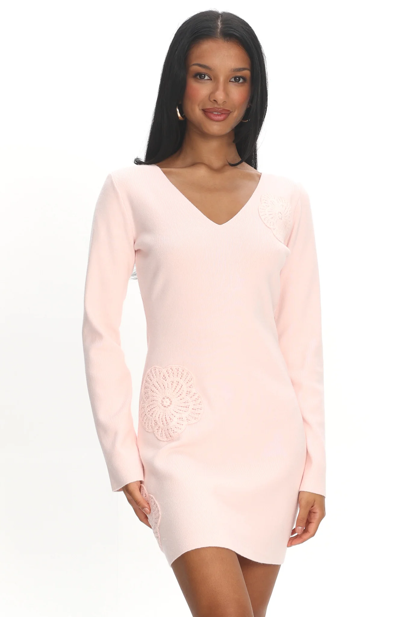 Xanda Knit Mini Dress Baby Pink - Image 5
