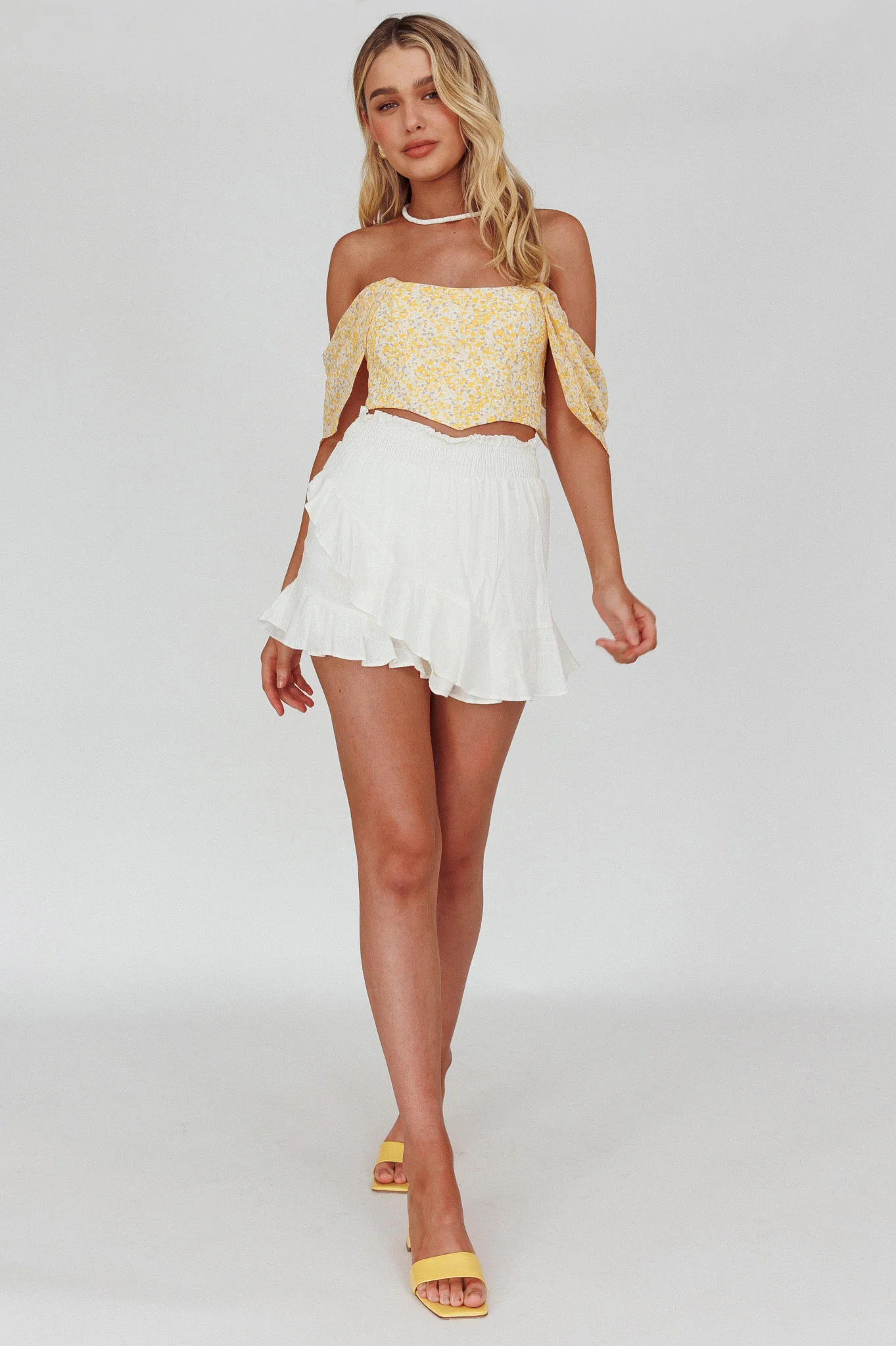 You Got It Tied Ruffle Skort White - Image 3