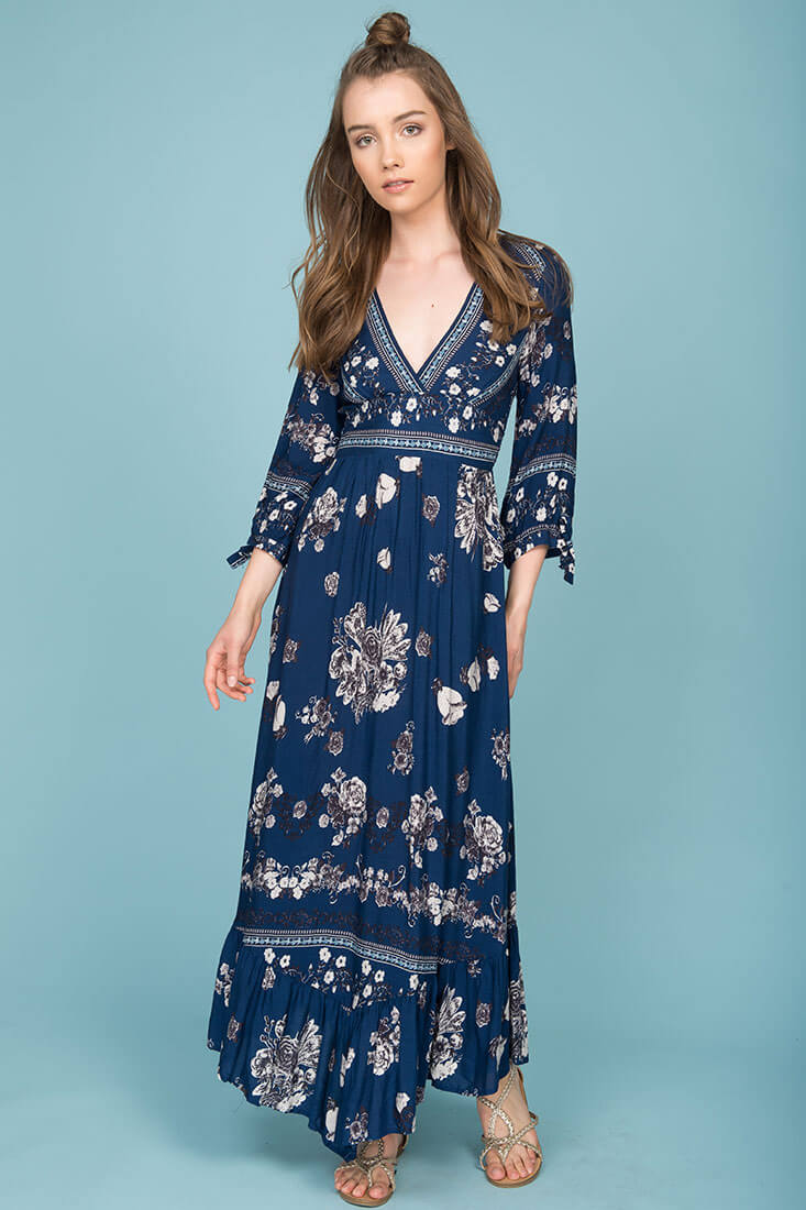 Zaika Maxi Dress Navy - Image 2