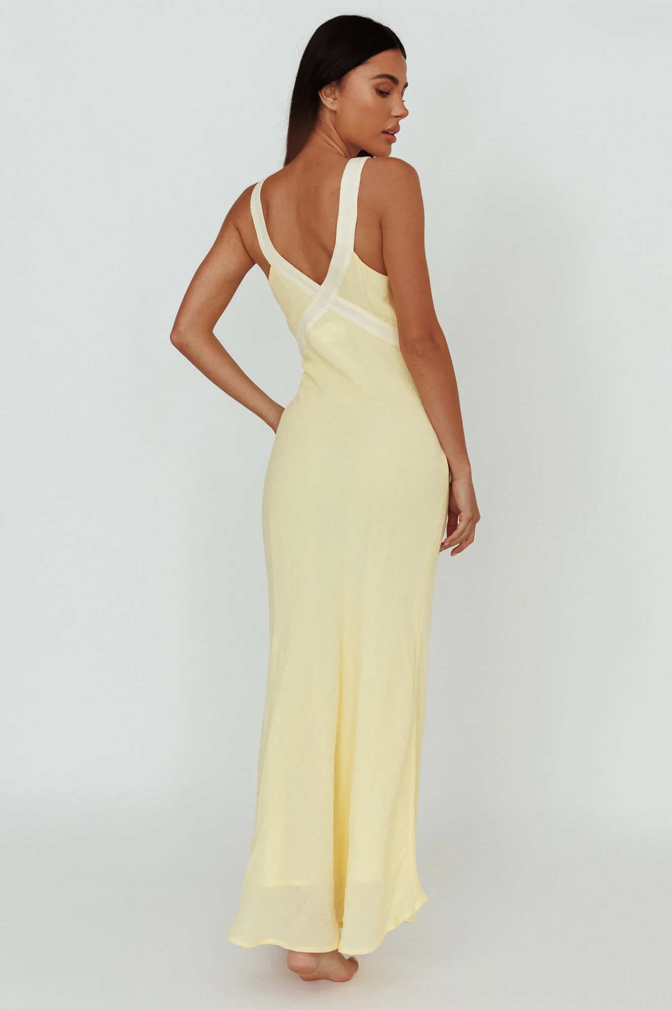 Zariah V-Neck Maxi Dress Yellow - Image 2